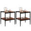 2 tables de bout rectangulaires robustes, en verre trempé et de couleur brune, L 19,1 po x l 15,25 po, H 21,58 po, capacité de charge de 110 lb de 2 tables de salon - teinte supérieure, capacité de charge-928616912-928616915