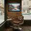 Paysage, nature, chalet, lac, coucher de soleil, automne, arbres, bateau, reflet, montagnes-813073961