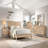 Mid-Century Modern Design Natural Oak Finish Chest Of 5 Drawers Nickel Tone Classic Style Bedroom Furniture 1pc