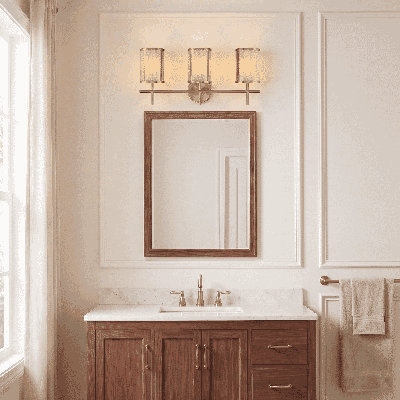 Keyoshia 4-Light Bathroom Vanity Light in Warm Brass