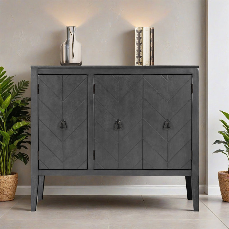 Console de rangement avec buffet 37,02 po, Gris
