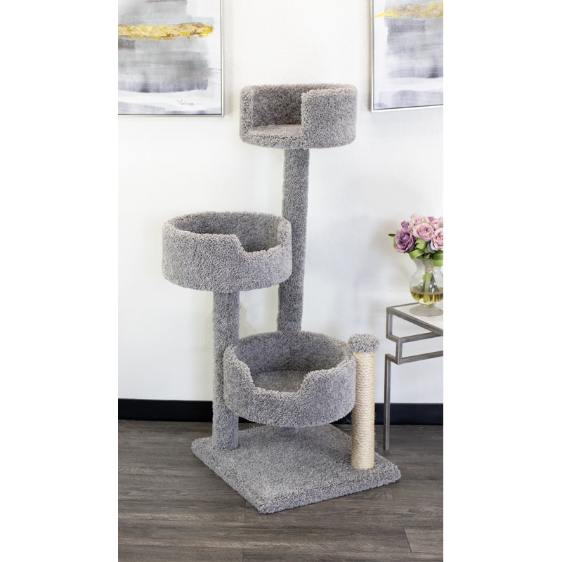 Gray Carpet and Sisal 4-Level Cat Tree