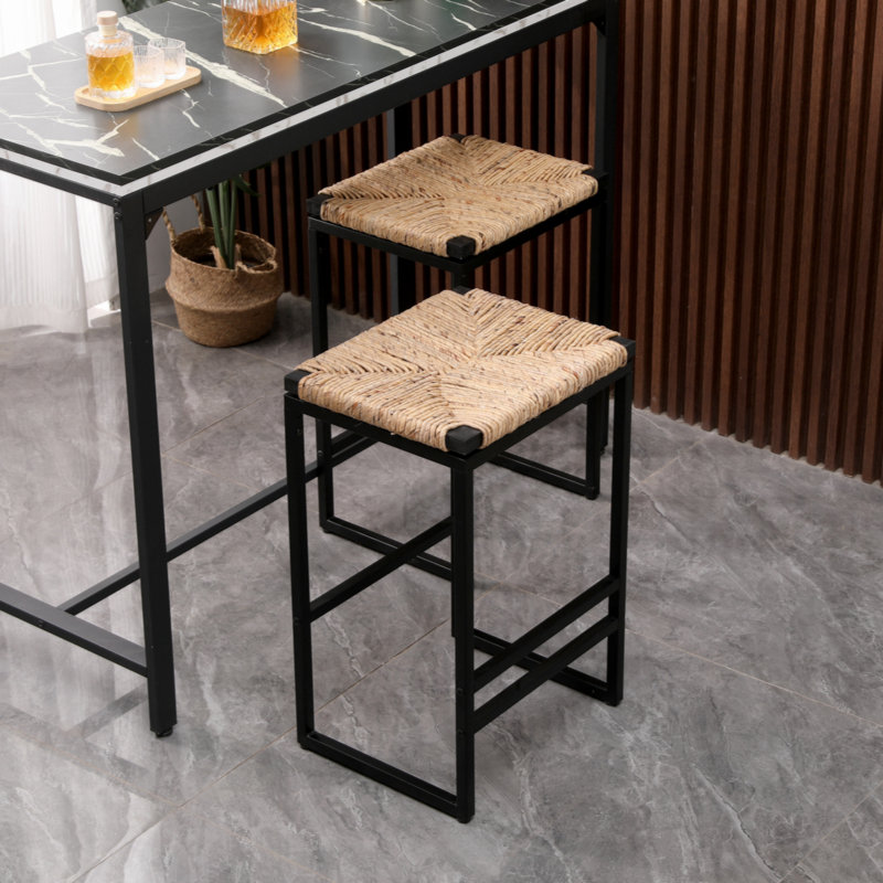Otta Counter Stool with Metal Frame, Naturel