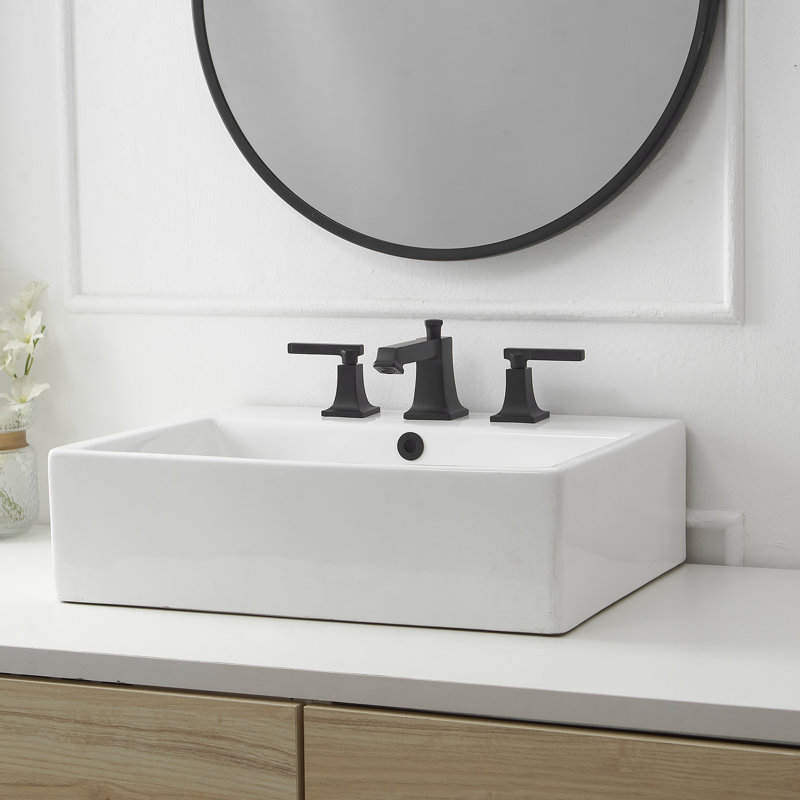 Widespread Double Handle 3 Hole Bathroom Faucet, Matte Black