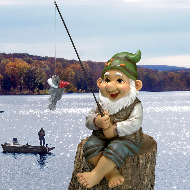 Ziggy the Fishing Gnome Garden Statue