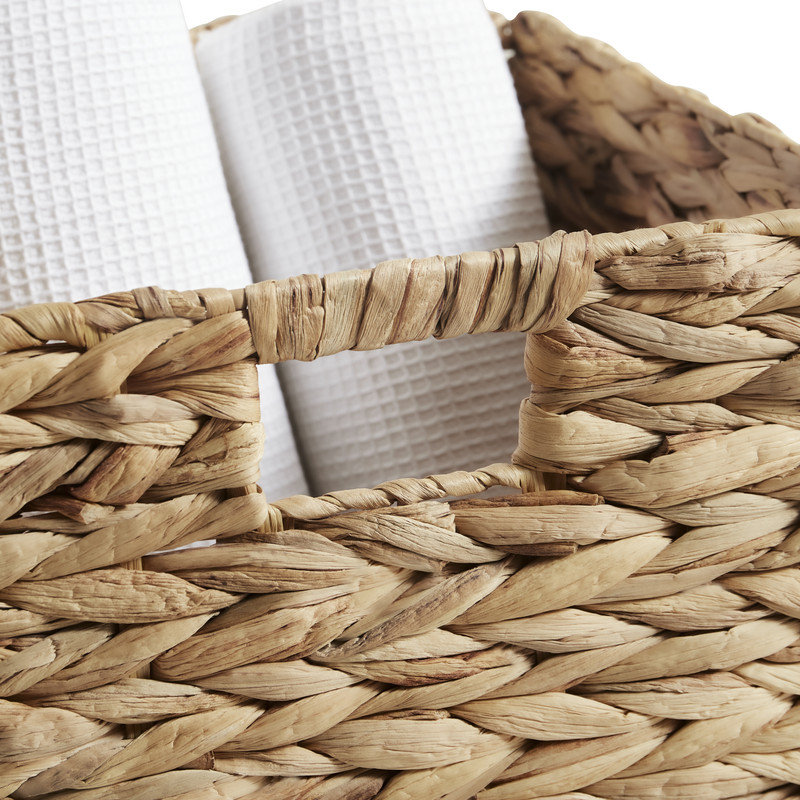 Panier de rangement en osier pliable Cornetta Water Hyacinth , H 10,5 po x l 10,5 po x P 10,5 po
