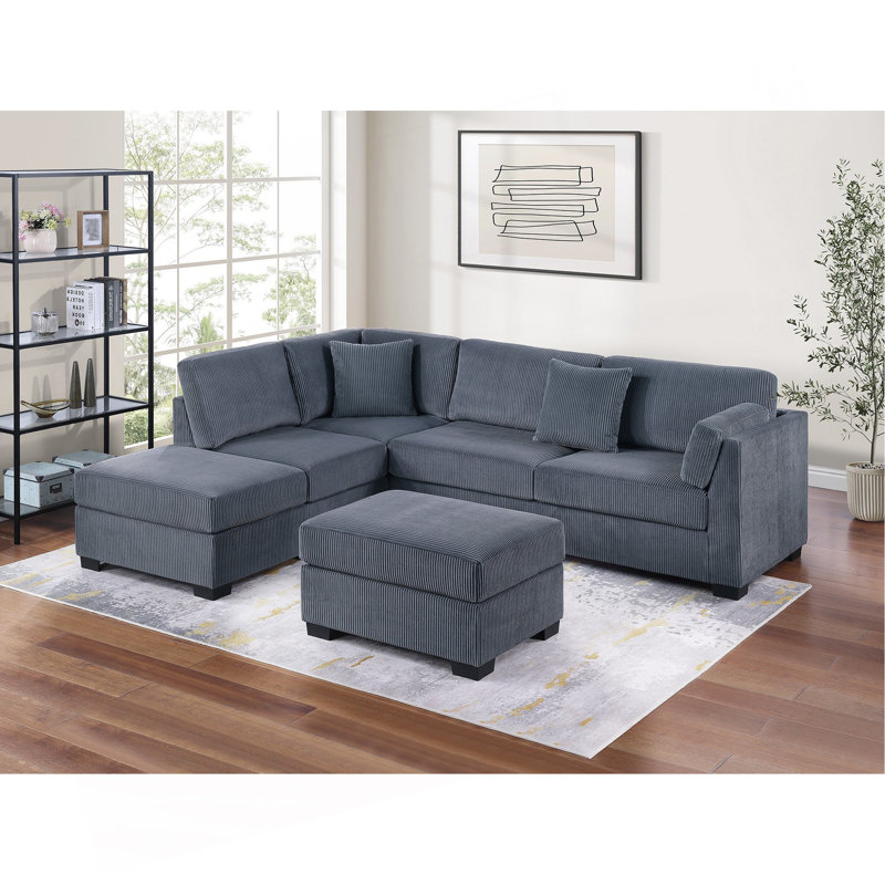 Ensemble de canapé modulaire Contemporary, Gris foncé