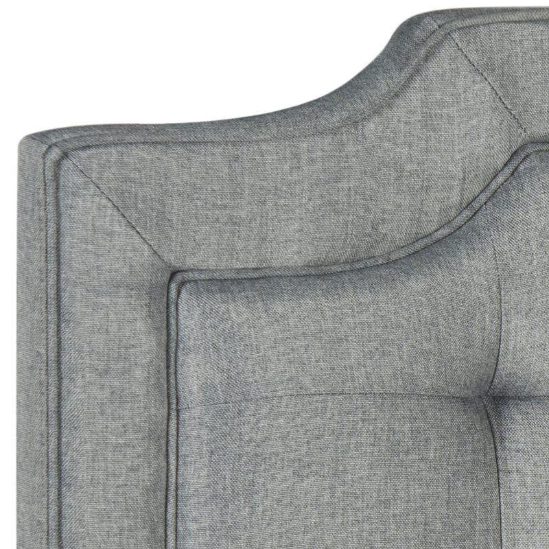Tête de lit en tissu d'ameublement Findlay, Double, Lin gris