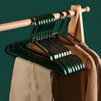 Premium Space Aluminum Clothes Hangers Non-Slip No Crease Stainless Steel Hanging Rack For Drying