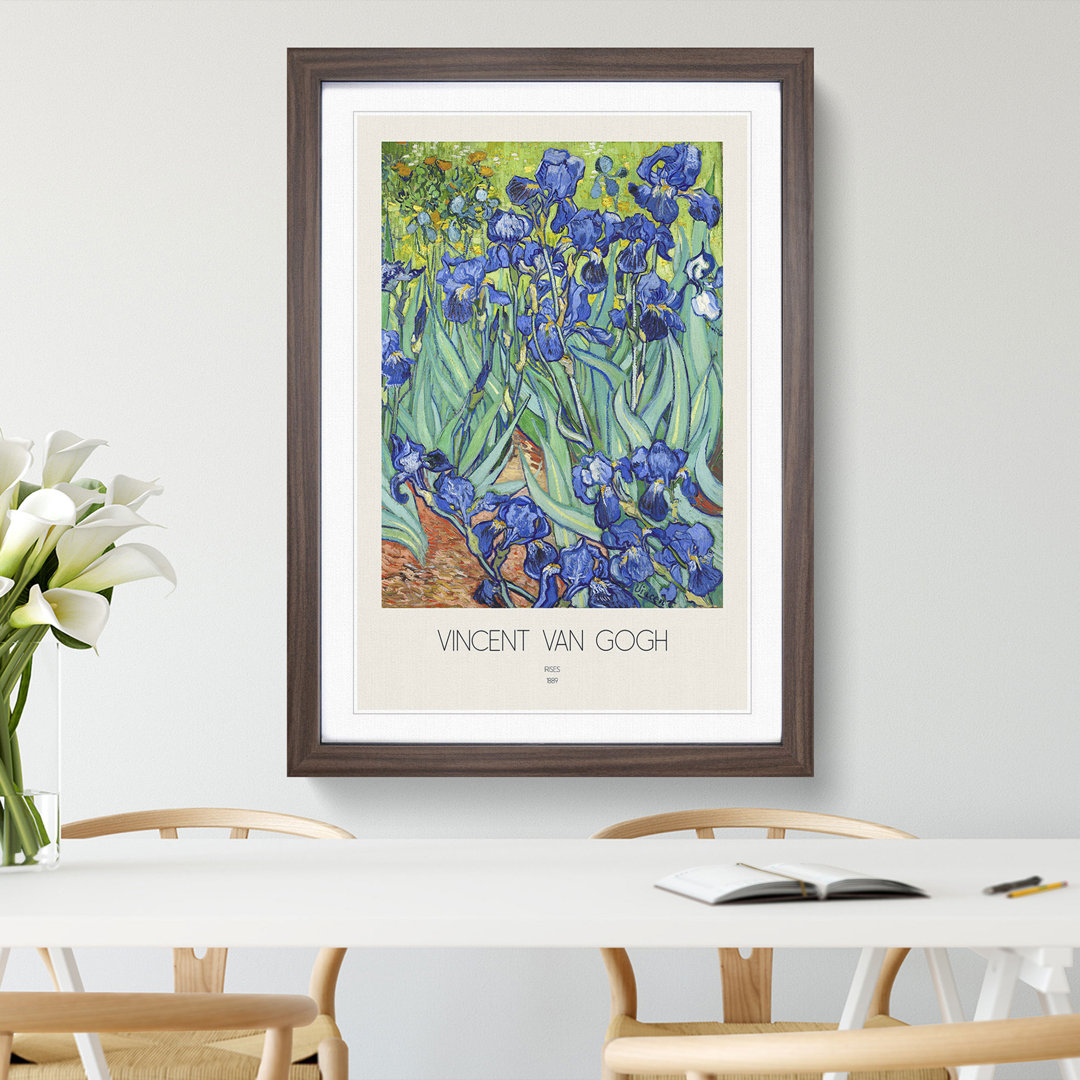 Irises with Border by Vincent Van Gogh - Picture Frame Painting