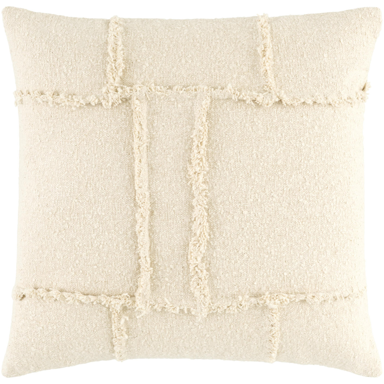 Yulara Accent Pillow Cover & Insert, Square 20", Ivory, Down Blend