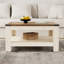 Table basse carrée Zara avec tablettes de rangement à 2 niveaux-1898881398