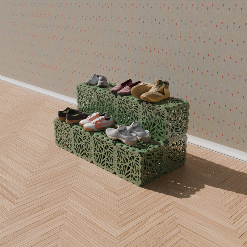 Ensemble de 10 cubes Bion | Blocs structurels solides pour meubles et décor - beige, Beige