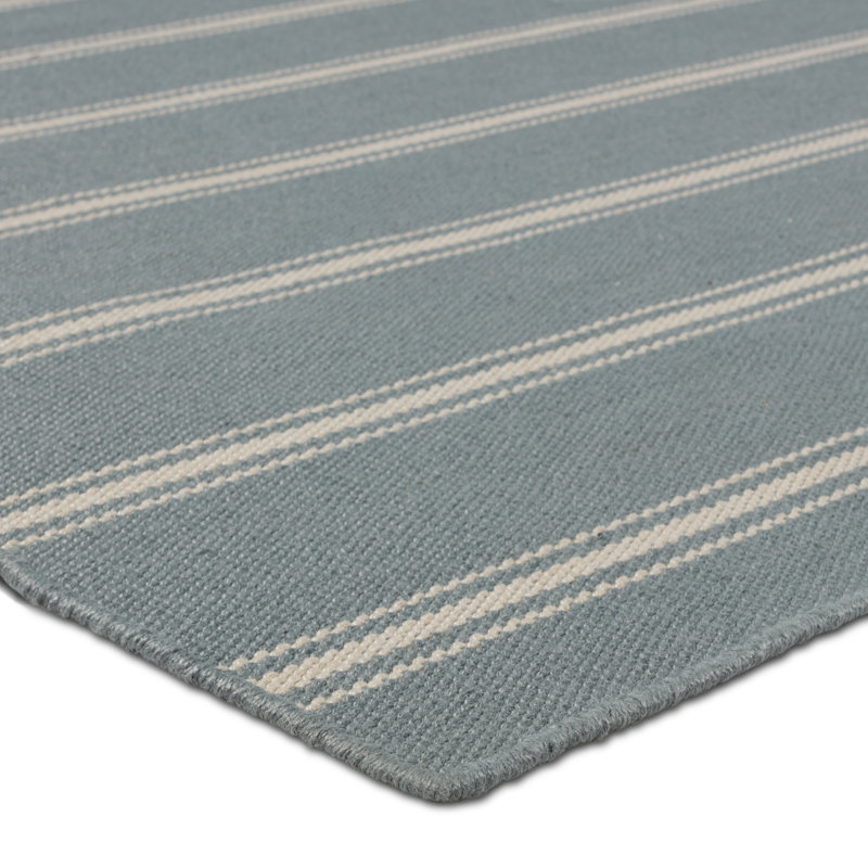 Striped Area Rug in Gray/Beige, Rectangle 4' x 6'