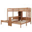 Lit superposé avec bureau et tablettes de rangement, lit superposé triple 3 en 1 avec lampe de lecture à DEL, cadre de lit en bois-129908365