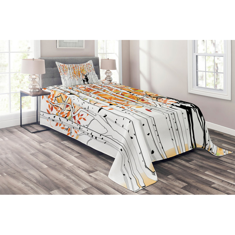 Rustic Polyester Coverlet, Twin Bedspread + 1 Sham