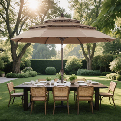 Parasol de patio en oléfine 3 étages 9 pi 9 pi