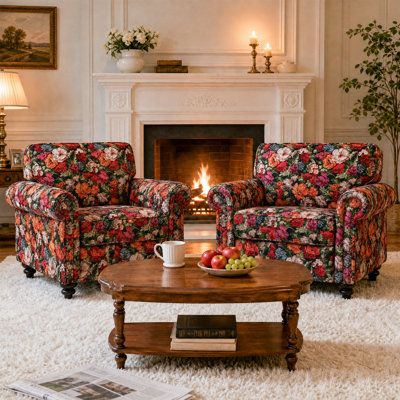 Upholstered Cotton Blend Armchair