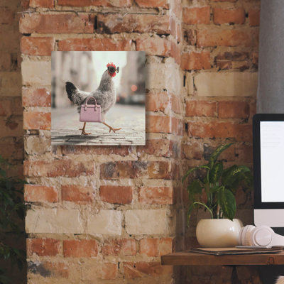  'Fashionable Chicken 4' by Ann Klee Canvas Wall Art, 12" x 12"