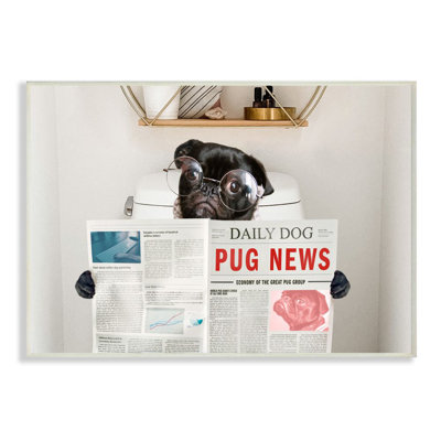 " Bathroom Pug Daily Toilet Briefing Dog Humor " by Ziwei Li