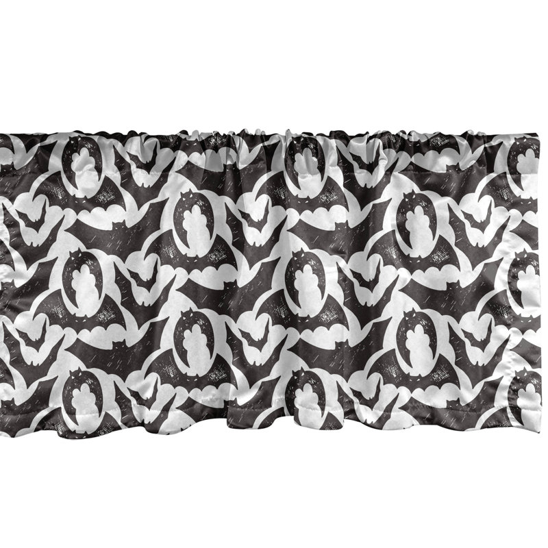 Ensemble de 2 chauves-souris effrayantes Ambesonne en gris anthracite et blanc_1, L 54 po x L 12 po