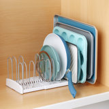 YouCopia StoreMore Expandable Pan and Pot Lid Organizer Rack for Kitchen Cabinet Storage