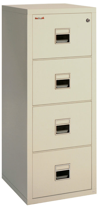 4 -Drawer Steel File Cabinet, Champagne, Key Lock, 57"H (4-drawer)
