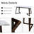 71 inch Marble Dining Table, Modern Dinner Table with Solid Wood Base for Living Room