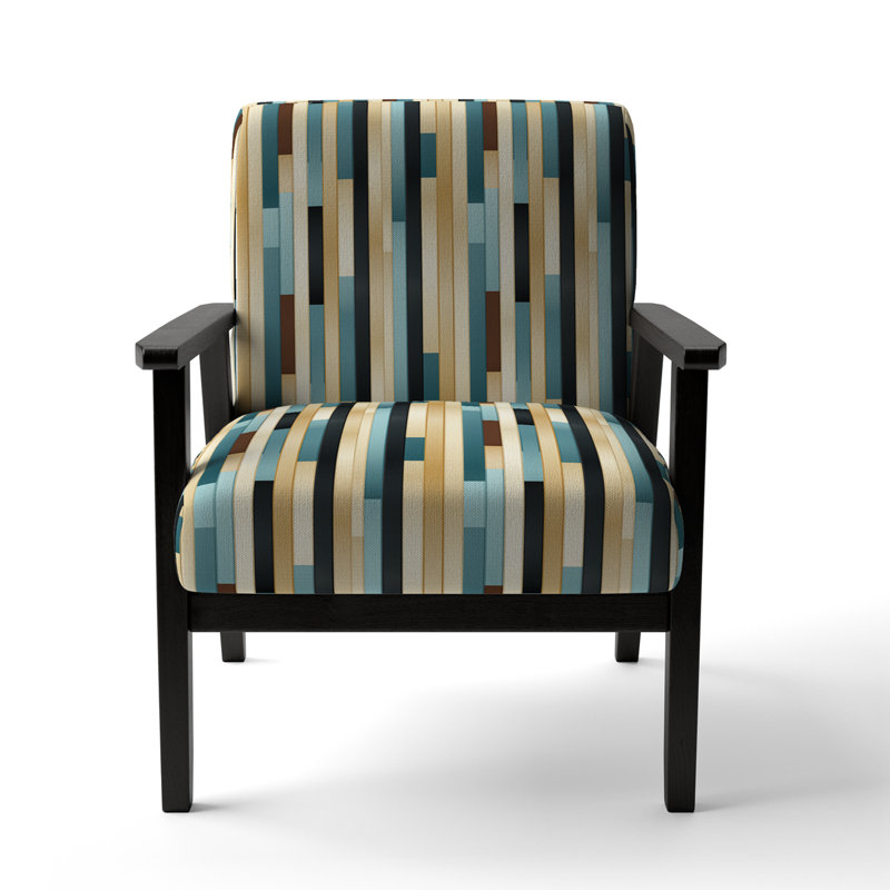 Fauteuil d'appoint rembourré à rayures Serene Green