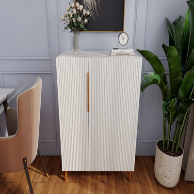 Modern White Sideboard Cabinet With Gold Handles