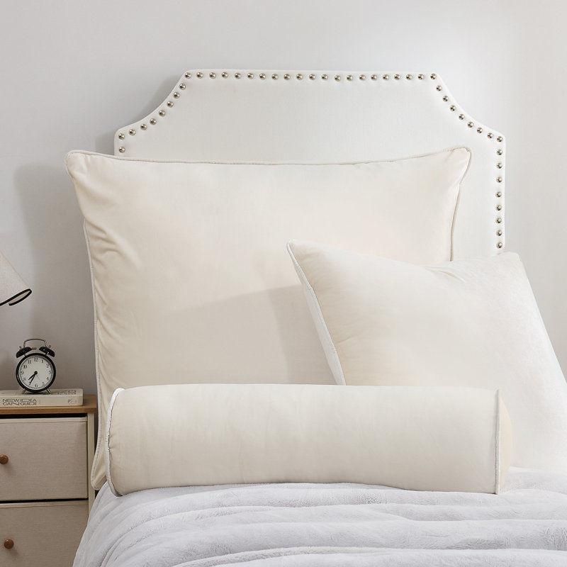 Ensemble de coussins en velours Rainha, Beige