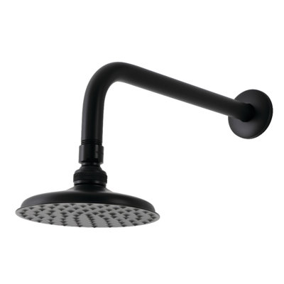 Kingston Brass Victorian 5-1/4-Inch Round Raindrop Brass Shower Head with 12-Inch Shower Arm