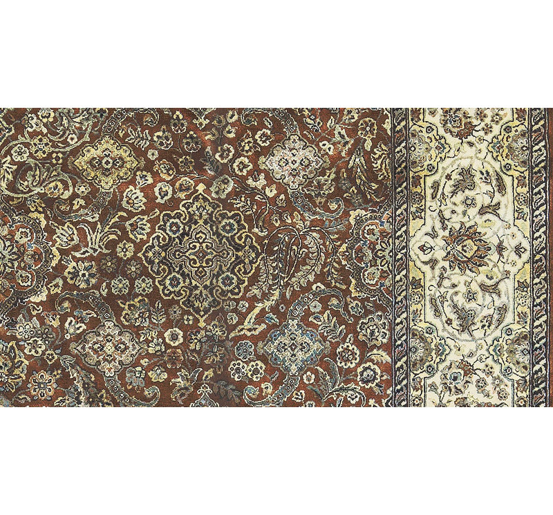 Tapis rouge et crème noué à la main de haute qualité