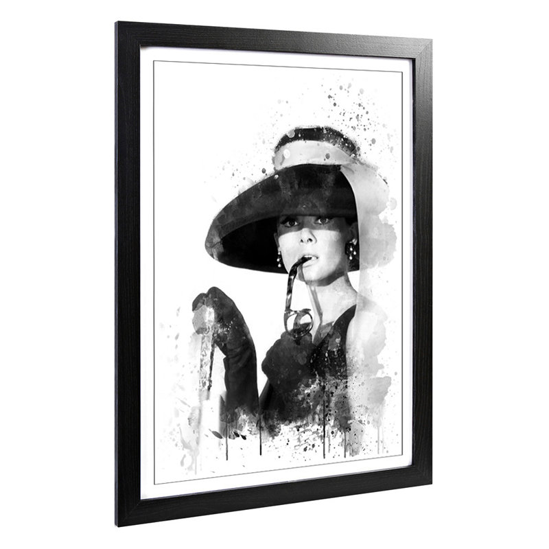 Audrey Hepburn 8 - Wall Art, 62cm H x 45cm W, Framed Picture