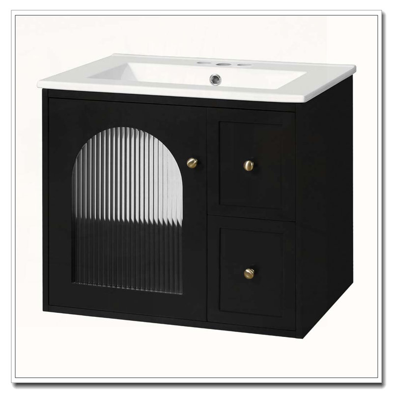 Ensemble de meuble-lavabo 24 "24", Noir