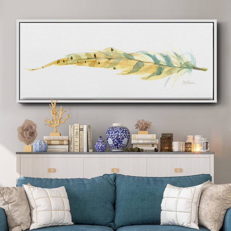 Tail Feather III- Framed Canvas, 24" H x 60" W