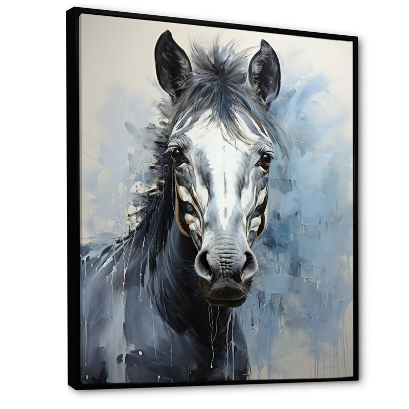 Zebra Bold Brushstrokes, impression sur toile encadrée, Noir, H 40 po x l 30 po x P 1,5 po