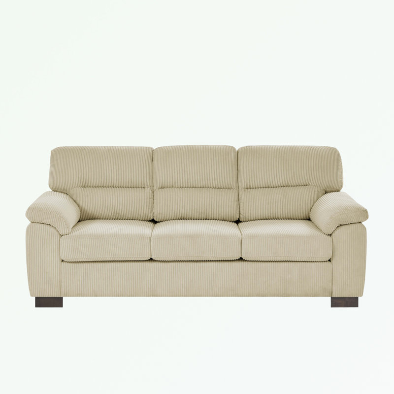 Upholstered 81'' Sofa, Cream Corduroy Duplicate 1