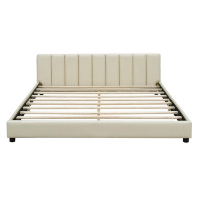 Queen Low Upholstered Bed With Twin Xl Size Daybed
