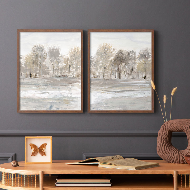 «Meadow's Edge I», reproduction encadrée de qualité supérieure - prête à être accrochée - aucun clou requis - aucun clou requis