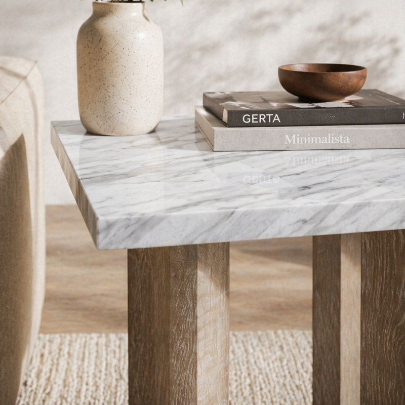 Table de bout en marbre Gregory, 24.03" H x 26.03" W x 26.03" D
