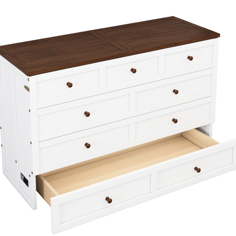 Lit avec rangement généreux, grand lit, blanc et finition noyer pour une place appréciable, apparence, Lit double