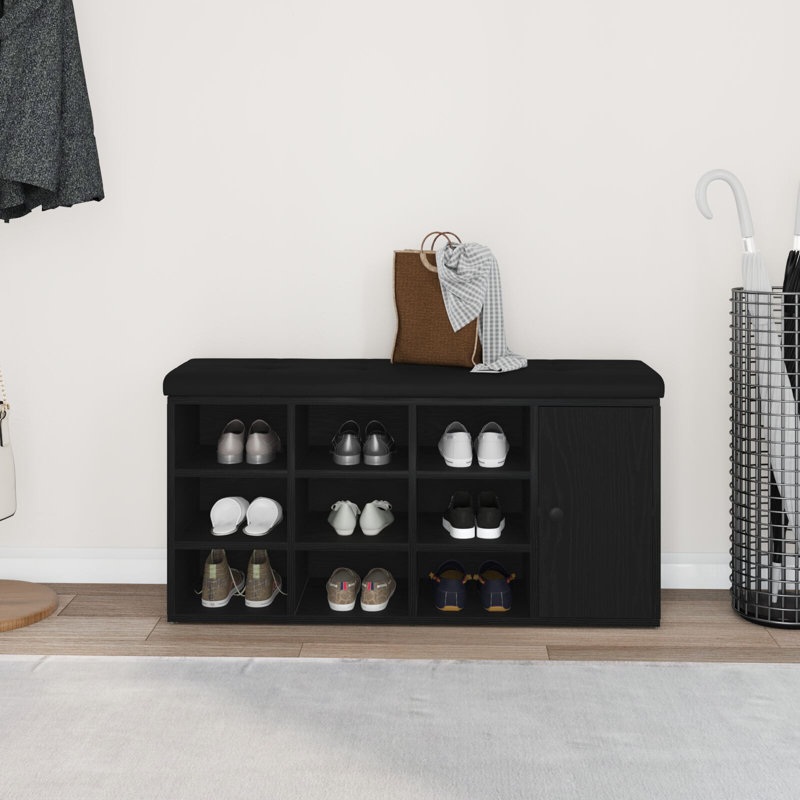 Banc de rangement vidaXL chêne noir 40,2 x 12,6 x 19,7 po en bois d'ingénierie