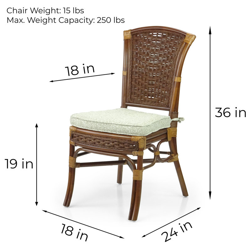 Codah Dragan Fabric Side Chair Dining Chair, Dark Walnut