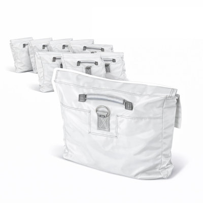 Moose Supply White Bounce House Sandbags and Inflatable Anchor Weights, Heavy Duty Vinyl, 50 lb Capacity Each, 10 Pack