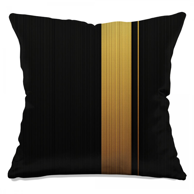 Coussins décoratifs noirs et noirs à rayures verticales, 26 po x 26 po