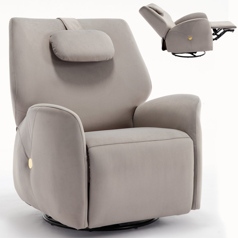 Deborah Swivel and Rocker Power Recliner Chair, Gray