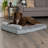 Plush Fur & Almond Print Memory Top Deluxe L-Chaise Sofa Pet Bed-80140163-80140165