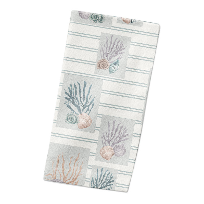 Rozella Cotton Striped Rectangle Napkin, Blue