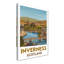 Inverness, Scotland - Romantic Highlands Travel Poster With Castle, River Ness And Bridges. Giclee Print On Wrapped Canvas. Wall Art, Home Decor - Cities & Towns, Scotland - Wrapped Canvas Print-2077834541